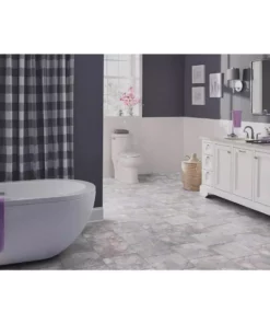 By Trafficmaster Slate Tile Case) Vinyl Ash (30 Sq. Ft. / 12 In. X Blended Peel And Stick -RugHub Shop ash blended slate trafficmaster vinyl tile ss1213 1f 1000