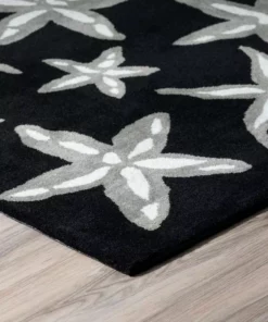 By Addison Cove Rug 5 Ft. 8 X 6 In. Area 3 Ft. Starfish Black -RugHub Shop black addison rugs area rugs hdcv8bk4x6 4f 1000