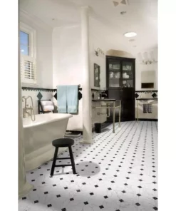 Trafficmaster Paver Flooring Vinyl X 12Ft. Wide Cut To Length Marble Residential Sheet Black White -RugHub Shop black and white marble trafficmaster vinyl sheet flooring c1100405k509g14 1d 1000