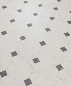 Trafficmaster Paver Flooring Vinyl X 12Ft. Wide Cut To Length Marble Residential Sheet Black White -RugHub Shop black and white marble trafficmaster vinyl sheet flooring c1100405k509g14 1f 1000