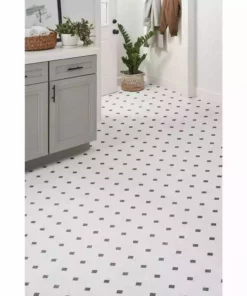 Trafficmaster Paver Flooring Vinyl X 12Ft. Wide Cut To Length Marble Residential Sheet Black White -RugHub Shop black and white marble trafficmaster vinyl sheet flooring c1100405k509g14 40 1000