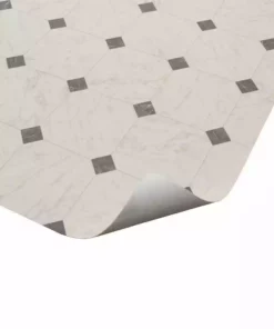 Trafficmaster Paver Flooring Vinyl X 12Ft. Wide Cut To Length Marble Residential Sheet Black White -RugHub Shop black and white marble trafficmaster vinyl sheet flooring c1100405k509g14 fa 1000