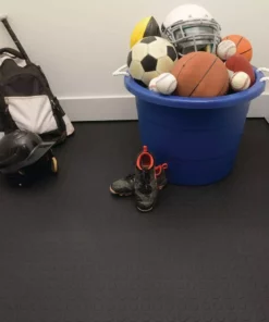 By Trafficmaster Tiles, Coin Rubber 6-Pack 18 In. (13.5 Sq. Ft.) X 3.1 Mm Interlocking Raised Modular Flooring Black -RugHub Shop black trafficmaster gym floor tiles 11n 532 18x18hd 66 1000