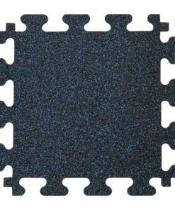 By Trafficmaster Tile Tiles/Pack) Rubber 18 In. 0.3 In. (14.32 Sq. Ft.) X (6 Floor Fleck Gym Black Blue