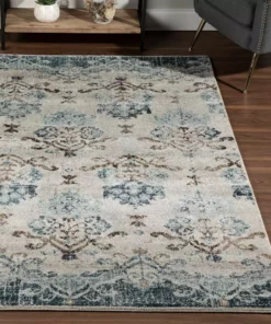 By Addison Rug 11 3 Ft. 3 In. 5 Ft. 3 In. X Area Provincial Damask French Blue -RugHub Shop blue addison rugs area rugs hdpc11bl3x5 31 1000