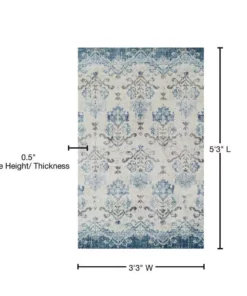 By Addison Rug 11 3 Ft. 3 In. 5 Ft. 3 In. X Area Provincial Damask French Blue -RugHub Shop blue addison rugs area rugs hdpc11bl3x5 76 1000