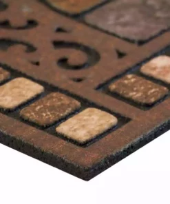 By Trafficmaster Door Stone Mat 18 In. X 30 In. Half Round 7 By Trafficmaster Door Stone Mat 18 In. X 30 In. Half Round -RugHub Shop browns and tans printed on a flocked surface trafficmaster door mats 60 730 0498 01800030 40 1000