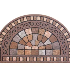 By Trafficmaster Door Stone Mat 18 In. X 30 In. Half Round