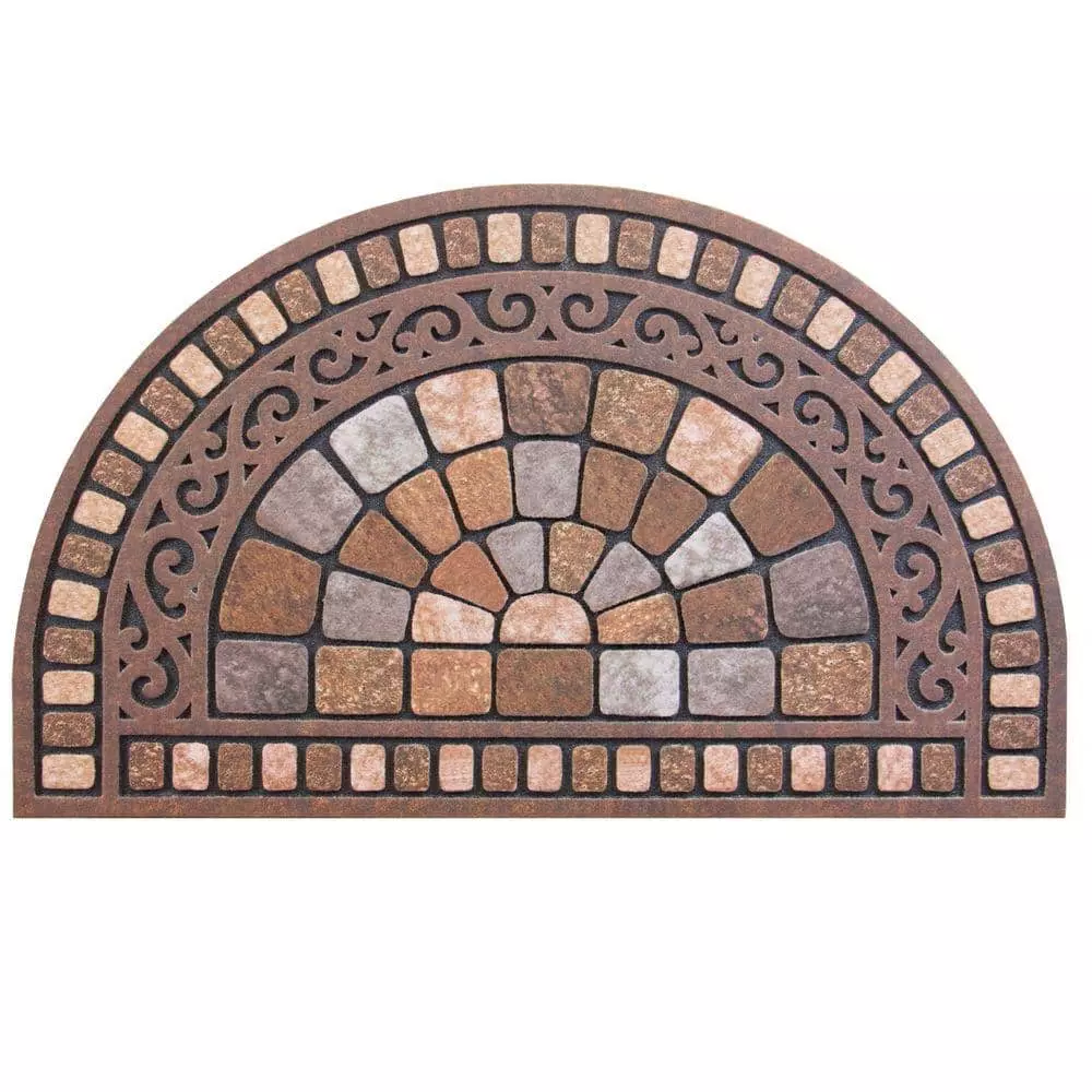 By Trafficmaster Door Stone Mat 18 In. X 30 In. Half Round 3 By Trafficmaster Door Stone Mat 18 In. X 30 In. Half Round