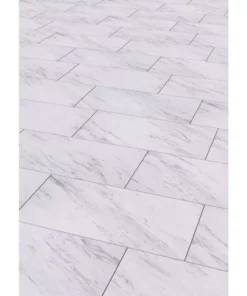 Trafficmaster By Carrara Tile Case) Marble Vinyl 12 In. (20 Sq. Ft. X 24 In. / Peel And Stick -RugHub Shop carrara marble trafficmaster vinyl tile ss1212 4f 1000