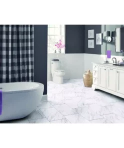 Trafficmaster By Carrara Tile Case) Marble Vinyl 12 In. (20 Sq. Ft. X 24 In. / Peel And Stick -RugHub Shop carrara marble trafficmaster vinyl tile ss1212 c3 1000