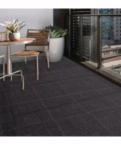 By Trafficmaster Carpet Tile (8 Tiles/Case)18 18 In. X 18 Sq. Ft. Peel And Stick Residential Black -RugHub Shop charcoal trafficmaster carpet tile 60677600018x18 1f 1000