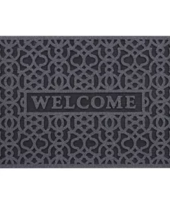 Trafficmaster Door Mat Charcoal 24 In. 36 In. X Geo Welcome