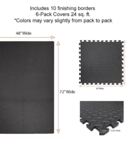 By Trafficmaster Tile Tiles/Pack) Foam X (24 Sq. Ft.) 0.47 In. 24 In. (6 Interlocking Floor Gym Dark Gray -RugHub Shop dark gray diamond plate finish with borders trafficmaster gym floor tiles tm1264 c3 1000