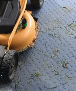 By Trafficmaster Tiles, Coin Rubber 6-Pack 18 In. (13.5 Sq. Ft.) X 3.1 Mm Interlocking Raised Modular Flooring Gray -RugHub Shop gray raised coin trafficmaster gym floor tiles 11grn 532 18x18 4f 1000