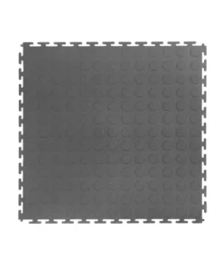 By Trafficmaster Tiles, Coin Rubber 6-Pack 18 In. (13.5 Sq. Ft.) X 3.1 Mm Interlocking Raised Modular Flooring Gray
