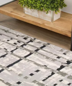 By Addison Gentry Rug Checker 4 3 Ft. 3 In. 5 Ft. 1 In. X Area Abstract Grey -RugHub Shop grey addison rugs area rugs hdge4gr3x5 40 1000