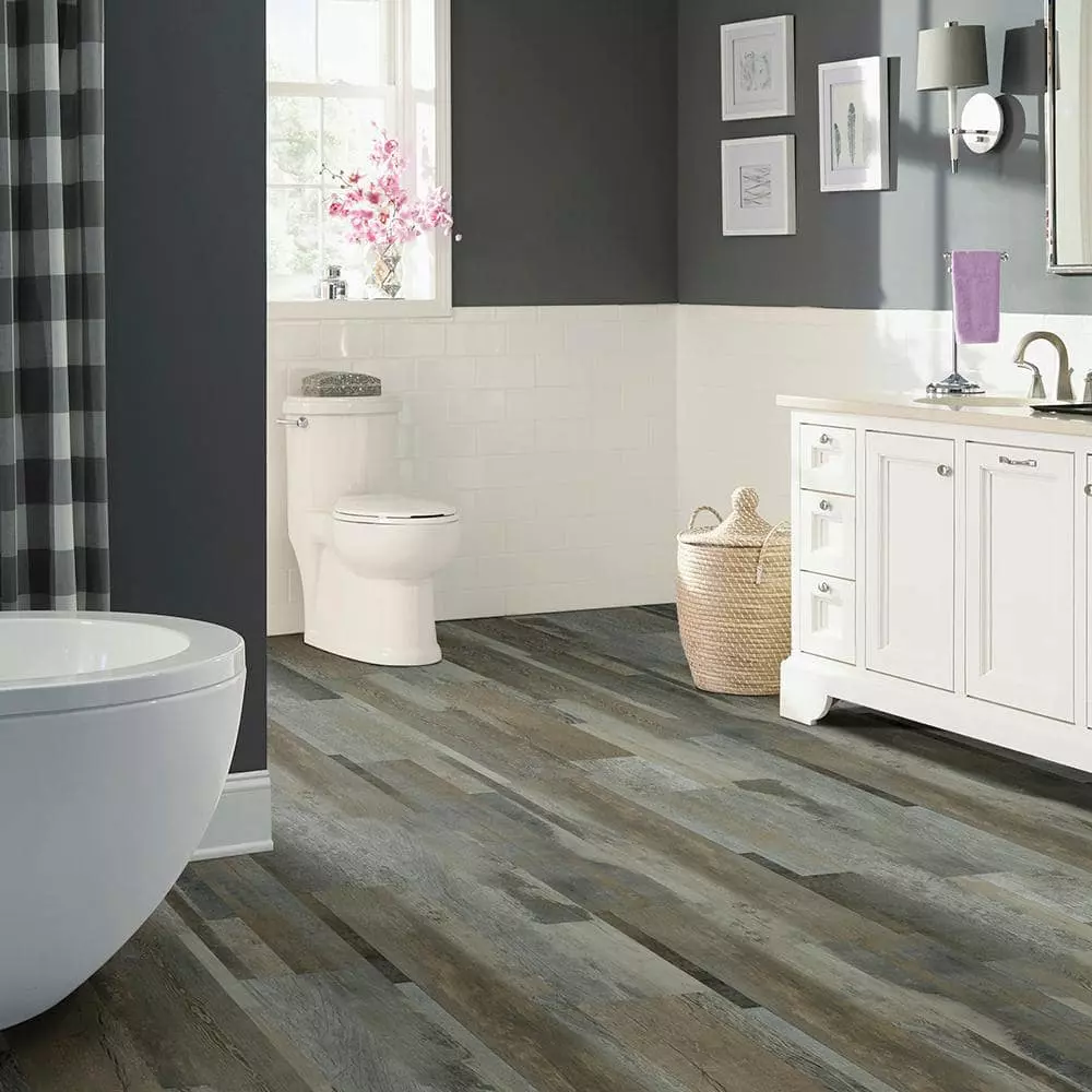 By Trafficmaster Plank Case) Wood Vinyl 36 In. (36 Sq. Ft. X 6 In. Multi-Width Look Peel Distressed Stick Grey 5 By Trafficmaster Plank Case) Wood Vinyl 36 In. (36 Sq. Ft. X 6 In. Multi-Width Look Peel Distressed Stick Grey - Image 3