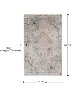 By Addison Medallion Linen Rug Provincial 7 In. 10 Ft. 10 In. X 7 7 Ft. Area Persian -RugHub Shop linen addison rugs area rugs hdpc7li8x11 76 1000