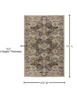 By Addison Rug Fergu Rug Mocha 6 5 Ft. X 5 In. 7 Ft. Area -RugHub Shop mocha addison rugs area rugs hdfg6mo5x7 76 1000
