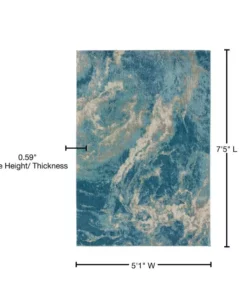 Larkin By Addison Rug Rug 1 Ocean 5 Ft. X 1 In. Area 5 In. 7 Ft. -RugHub Shop ocean addison rugs area rugs hdlk1oc5x7 76 1000