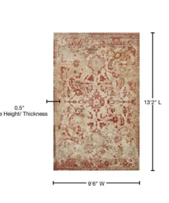 By Addison Rug 6 13 Ft. 9 Ft. X 2 4 Paprika Area Provincial Distressed Persian 24 By Addison Rug 6 13 Ft. 9 Ft. X 2 4 Paprika Area Provincial Distressed Persian -RugHub Shop paprika addison rugs area rugs hdpc4pa10x13 76 1000