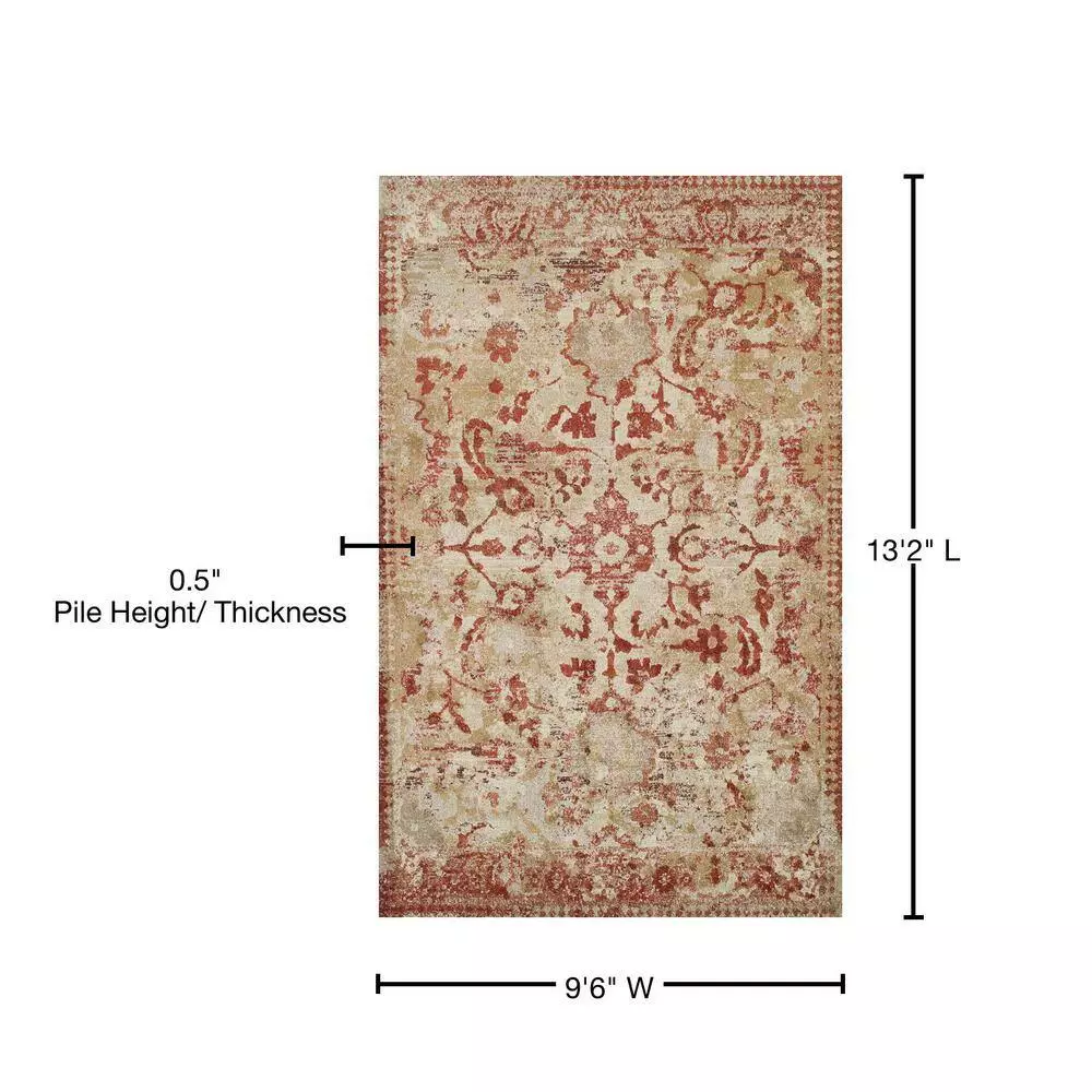 By Addison Rug 6 13 Ft. 9 Ft. X 2 4 Paprika Area Provincial Distressed Persian 13 By Addison Rug 6 13 Ft. 9 Ft. X 2 4 Paprika Area Provincial Distressed Persian - Image 11