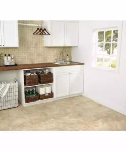 By Trafficmaster Tile Case) Ceramic Portland Stone / 18 In. (17.44 Sq. Ft. X Wall Glazed Floor Beige -RugHub Shop portland stone beige trafficmaster ceramic tile pt011818hd1pv 44 1000