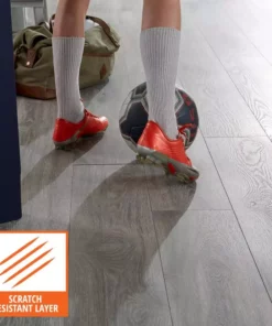 Trafficmaster Flooring Silverton Oak Laminate Wood 8 Mm W T X 7.48 In. (23.69 Sq.Ft/Case) Water Resistant -RugHub Shop silverton oak trafficmaster laminate wood flooring tm5 4f 1000