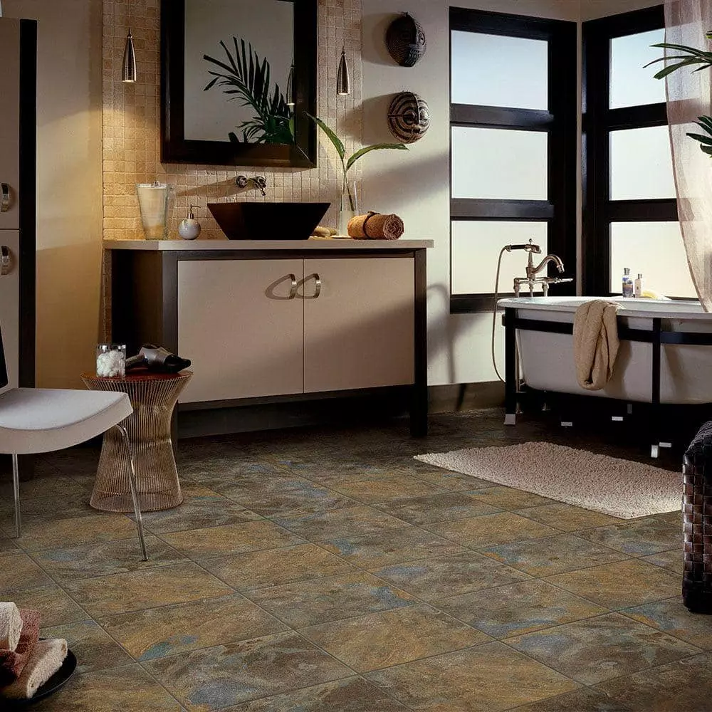 Trafficmaster Tile Case) Slate Vinyl 18 In. (36 Sq. Ft. / X Groutable Peel Stick 4 Trafficmaster Tile Case) Slate Vinyl 18 In. (36 Sq. Ft. / X Groutable Peel Stick - Image 2