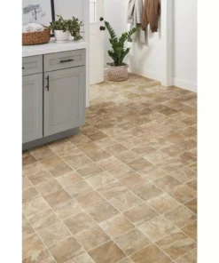 Pro Basic Trafficmaster Slate Flooring Sheet Stone Vinyl 12Ft. Wide X Cut To Length Refined Residential Neutral -RugHub Shop slate neutral trafficmaster vinyl sheet flooring c9770406k536g14 a0 1000
