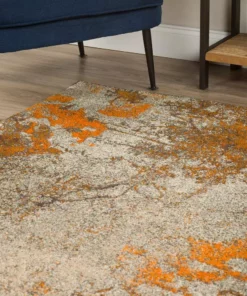 Bach By Addison Rug Rug Tangerine 5 Ft. 60 X 3 In. 1 In. 3 Ft. Area Abstract -RugHub Shop tangerine addison rugs area rugs hdbh60ta3x5 4f 1000