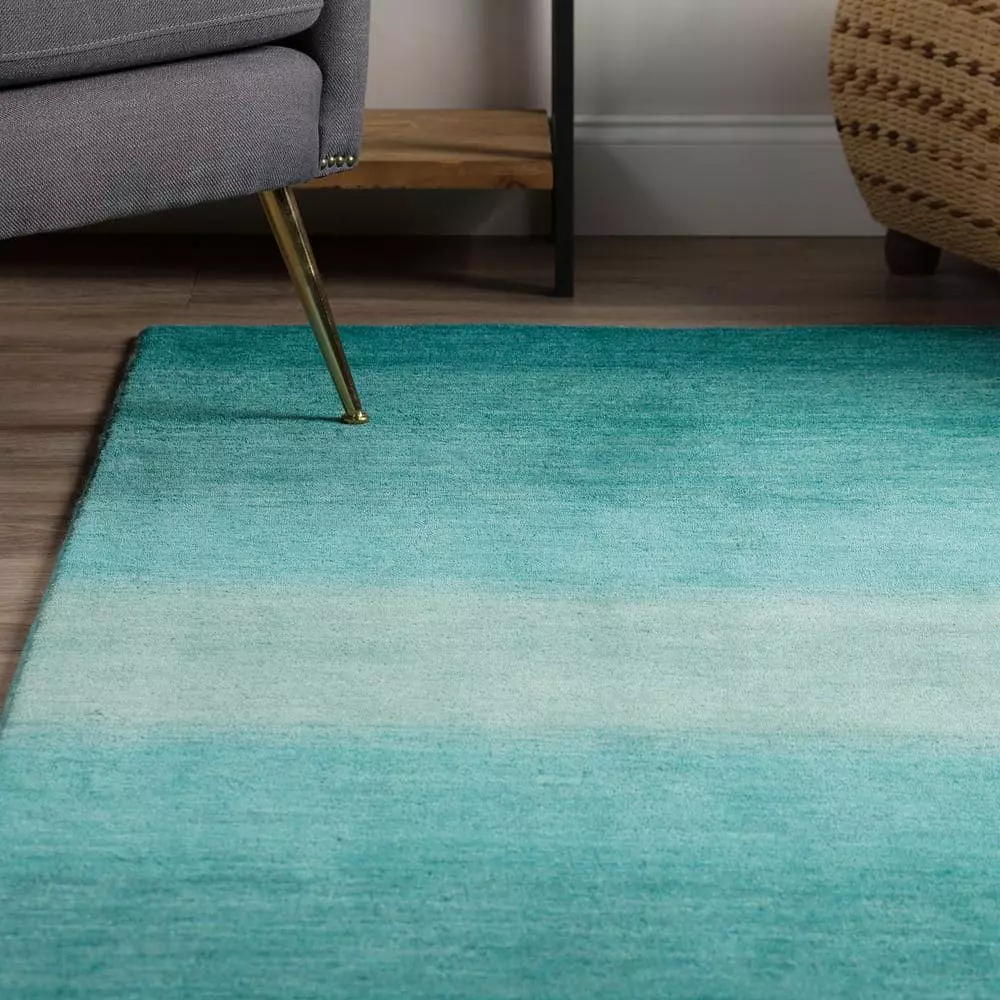 By Addison Dunes 1 Rug Ombre Wool 5'X7'3" Indoor Teal 7 By Addison Dunes 1 Rug Ombre Wool 5'X7'3" Indoor Teal - Image 5