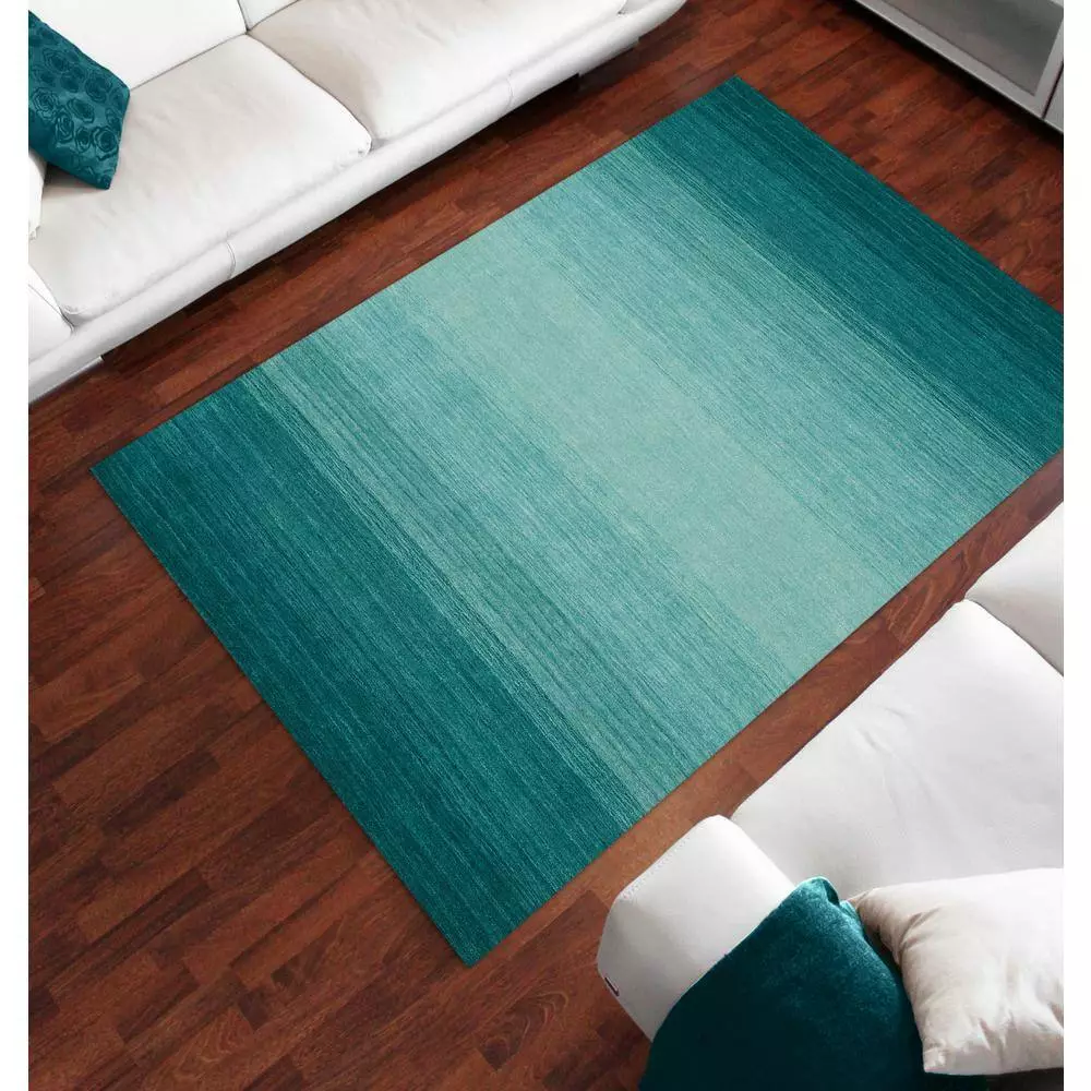 By Addison Dunes 1 Rug Ombre Wool 5'X7'3" Indoor Teal 8 By Addison Dunes 1 Rug Ombre Wool 5'X7'3" Indoor Teal - Image 6