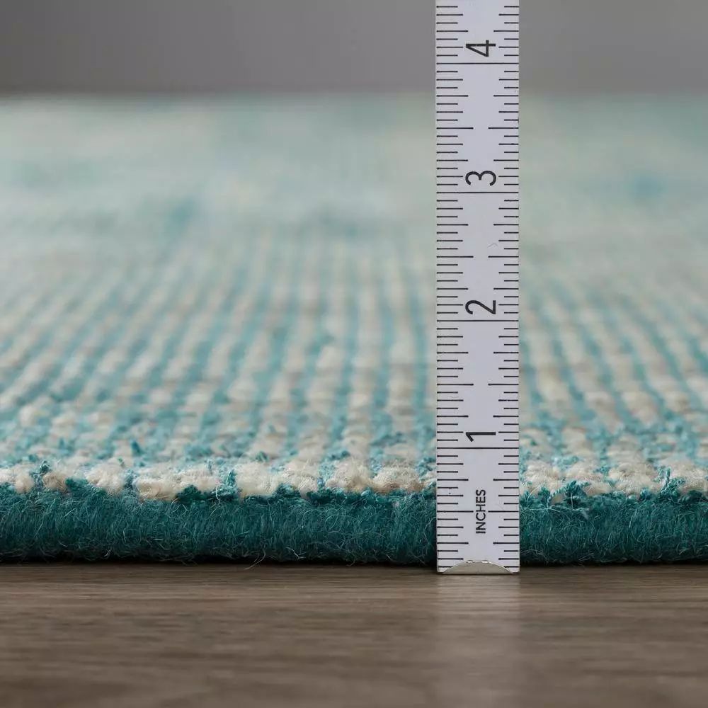 Dexter Runner By Addison Rug 1 Teal Viscose Wool X 6 In. 3 In. 2 Ft. Tonal 7 Ft. Area Indoor Solid 7 Dexter Runner By Addison Rug 1 Teal Viscose Wool X 6 In. 3 In. 2 Ft. Tonal 7 Ft. Area Indoor Solid - Image 5