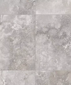 Trafficmaster Sheet Flooring Stone Travertine Vinyl 12Ft. Wide Residential Cut To Length Grey