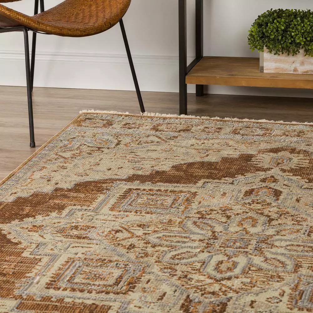 Freya By Addison Medallion Rug 1 Walnut 9 Ft. X 6 In. 8 In. 7 Ft. Area Indoor Vintage 10 Freya By Addison Medallion Rug 1 Walnut 9 Ft. X 6 In. 8 In. 7 Ft. Area Indoor Vintage - Image 8